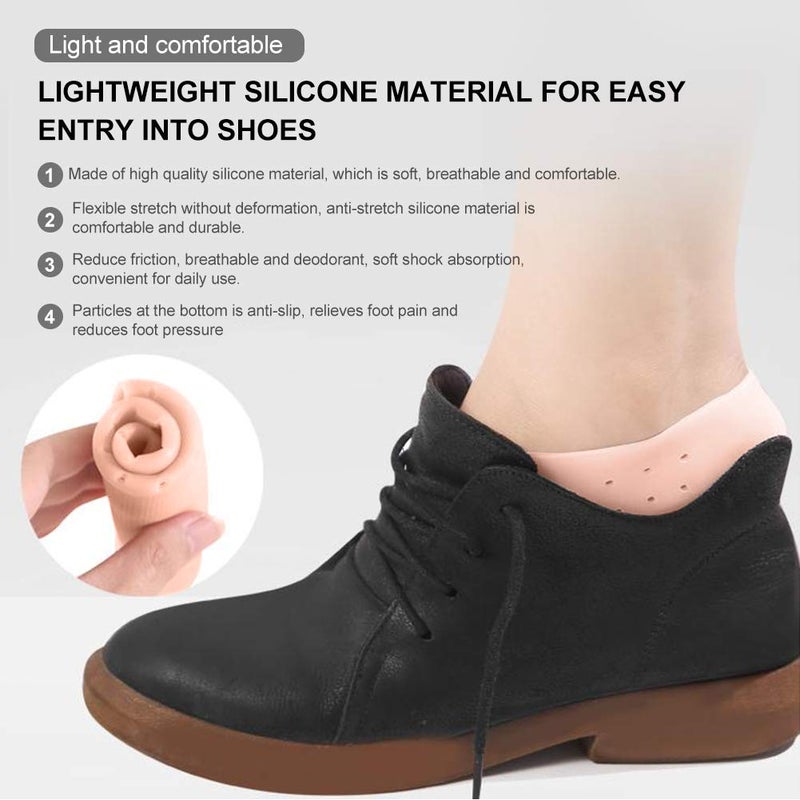 woobles Silicone Socks, 1 Pair of Foot Anti-Cracks Protective Foot Care Socks Prevention Tool, for Care of Cracked Feet in Dry Skin Unisex(S-Skin Color) - Image 4